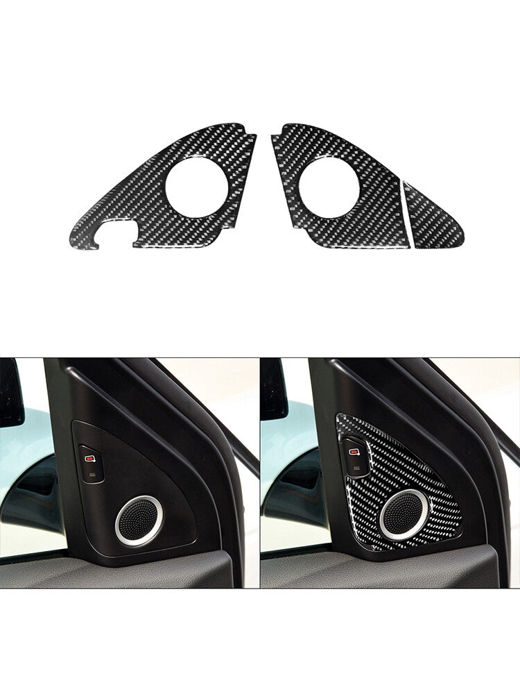 3Pcs Side Door Horn Trim Cover Decoration Carbon Fiber for Audi Q5 2009-2017