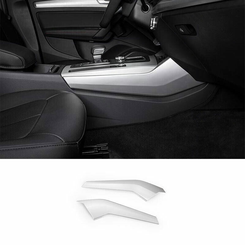 for Audi Q5 2018-24 ABS Matte Silver Console Gear Shift Both Side Strip Trim 2P