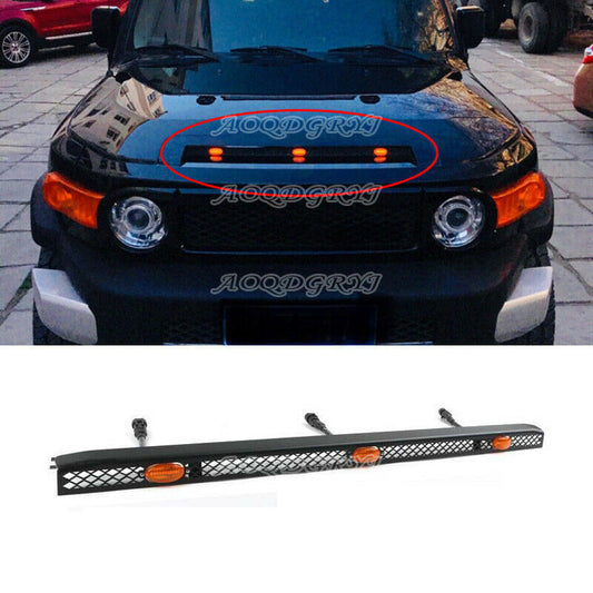 for Toyota FJ Cruiser 2007-2020 LED Car Front Upper Hood Grille Light Bars Decor