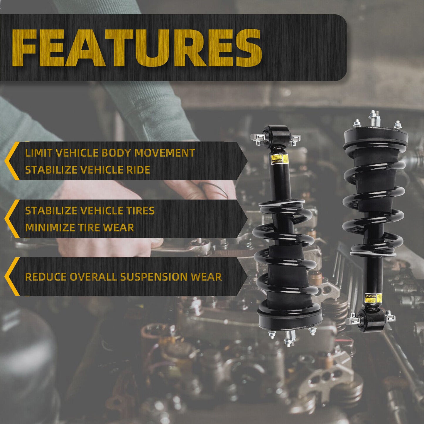 2x for Land Rover Freelander 2 LR2 06-14 Rear L&R Shock Struts Assembly w/o EDC