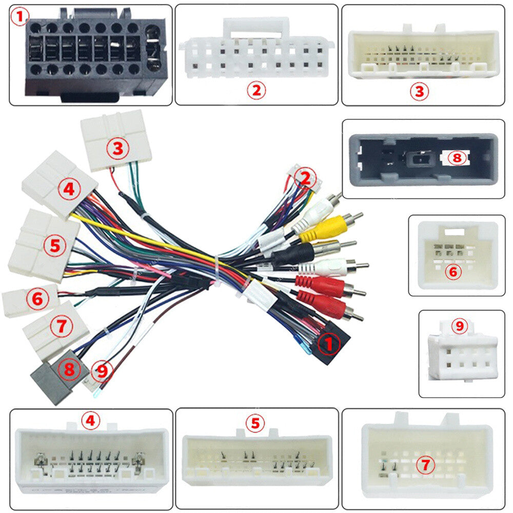 16Pin Power Harness Wiring Cable Adapter W/Canbus Camera for Toyota Radio Stereo