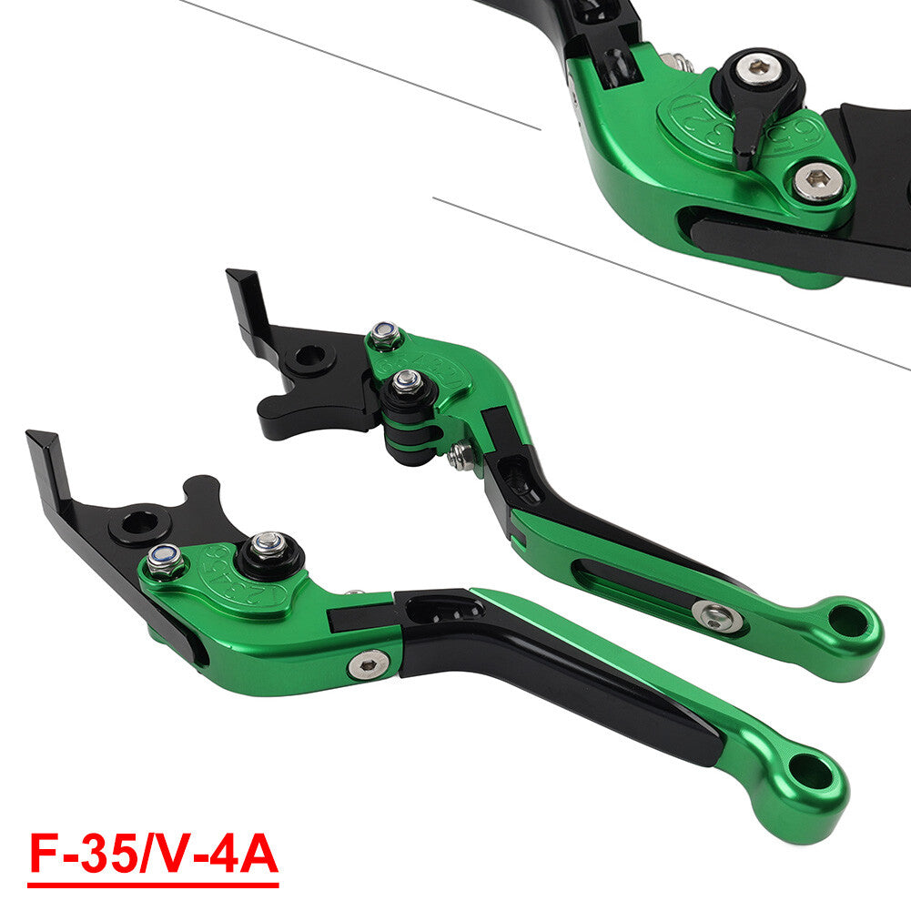Folding Extendable Brake Clutch Levers for Suzuki GSXR600 GSXR750 11-21 Green