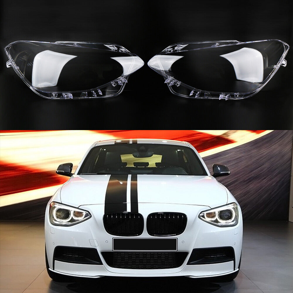 Transparent headlight lens cover replacement for left and right lenses, suitable for BMW F20 (2012-14)