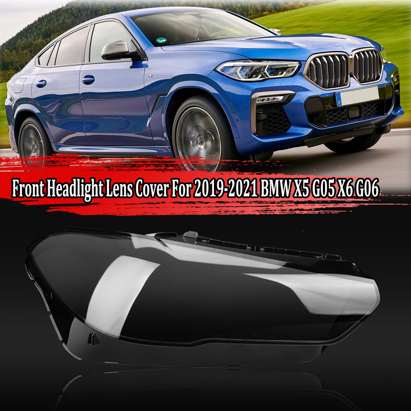For 2019-2021 for BMW for X5 X6 G05 G06 Front Right Headlight Lens Cover Shell Clear