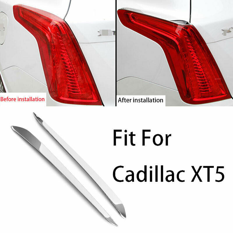 Fit for Cadillac XT5 2016-2020 Chrome Steel Rear Tail Light Lamp Strip Trim 2Pcs