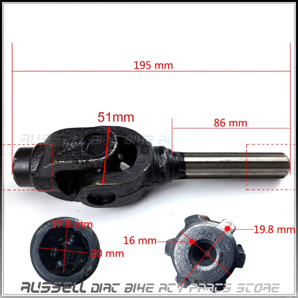 U Joint by shaft 110cATV Quad Gear Assy drive reverse transfer UTV GO KART Buggy