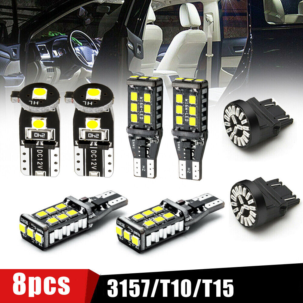 8pcs LED Reverse License Cargo Light Kit for Chevrolet Silverado 1500 2500 3500