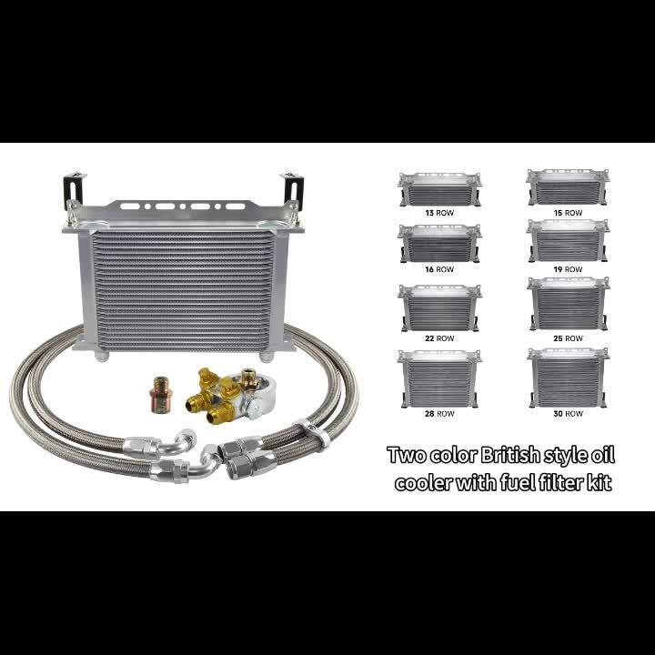 25 Row 80 Deg Thermostat Adapter Engine Racing AN10 Oil Cooler Kit For Japan Car