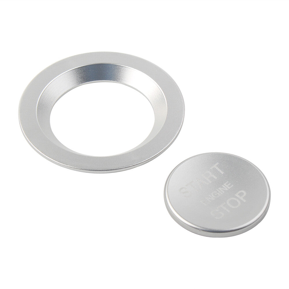 Keyless Engine Push Start Button Cover w/ Ring for Jaguar for F-Type XE Silver US