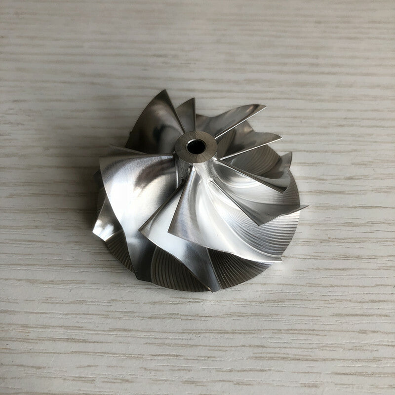 K04 50.39/60.00mm 5+5 blades turbine milling/bulk compressor wheel