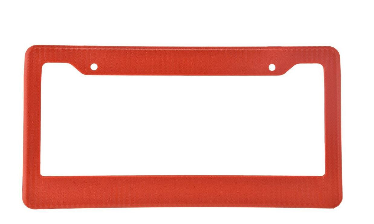 Car license plate frame cover cap trunk red carbon for Subaru