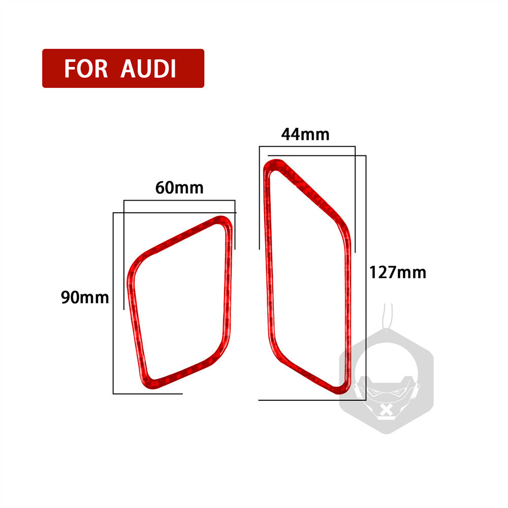 for Audi Q5 Q5L 2018-23 RHD Dashboard Side Air Vent Outlet Trim Red Carbon Fiber