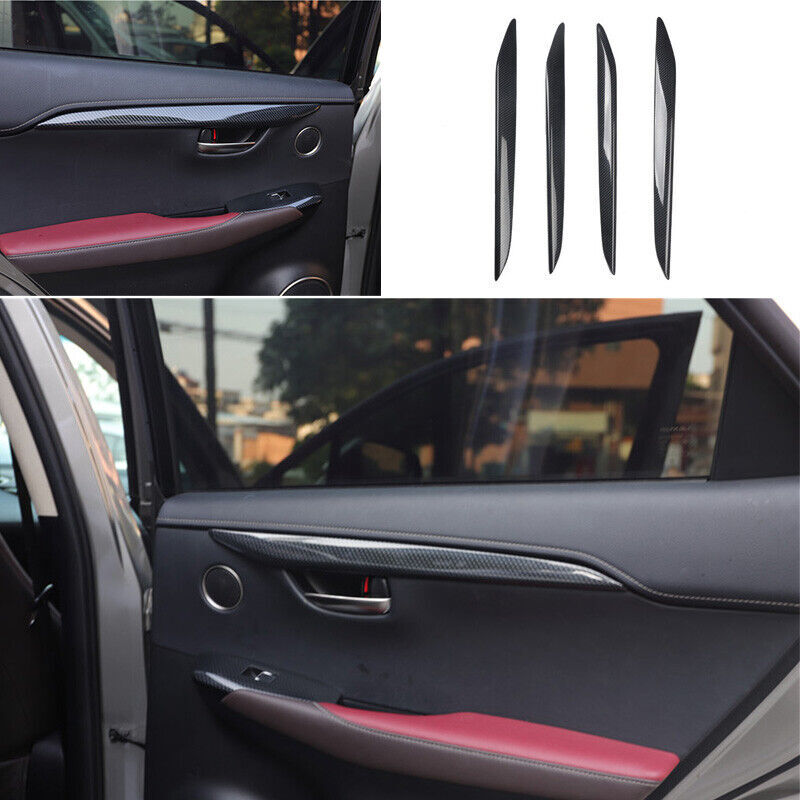 Carbon Fiber Car Inner Door Panel Trim Cover Strip for Lexus NX200t 300h 2015-21
