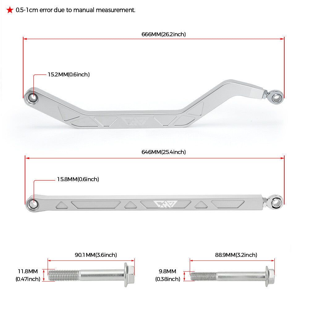 Upper Lower High Clearance Rear Radius Arms / Rods for Polaris RZR XP 1000 14-25
