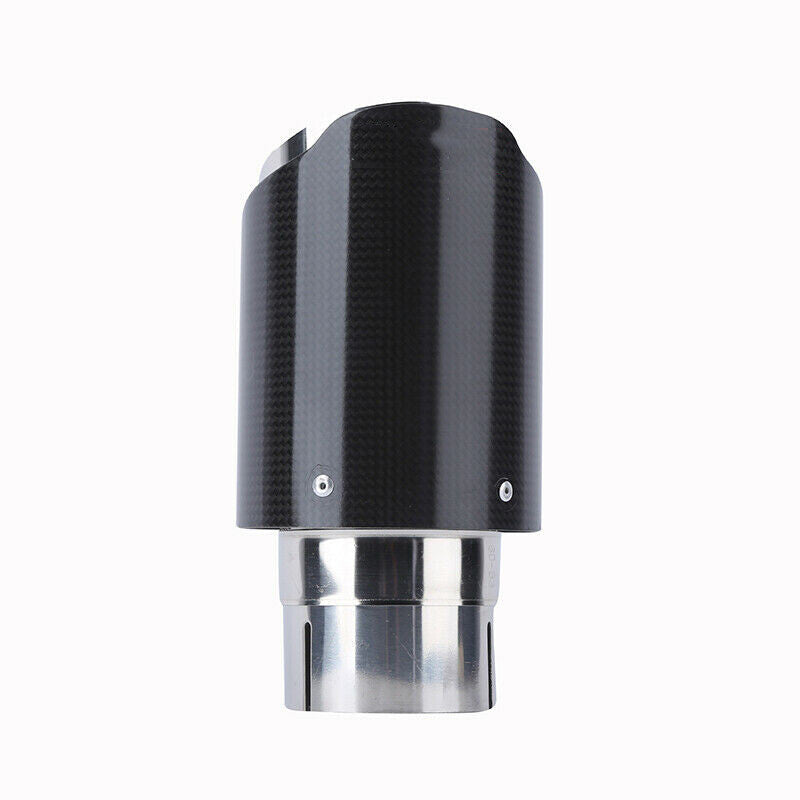 63mm/89mm Real Glossy Carbon Fiber+Steel Car Dual Exhaust Pipe Tail Muffler Tip