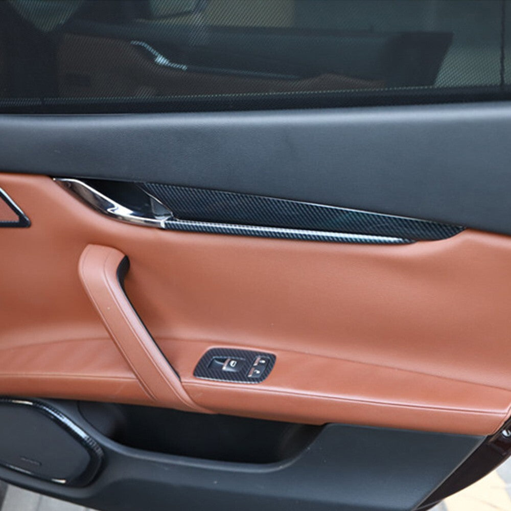 Interior Door Panel Cover for Maserati Quattroporte for Levante Ghibli 14-21 Carbon