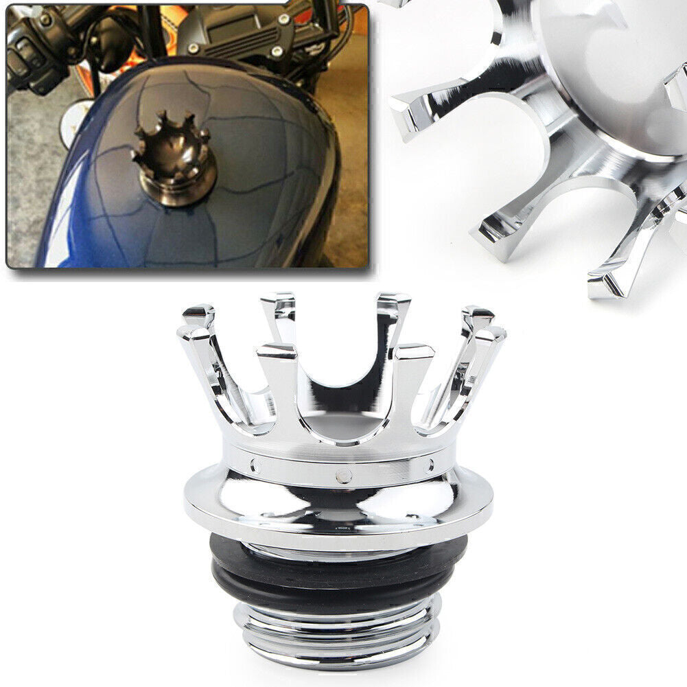 for Harley Sportster Crown Gas Cap Fuel Tank Cover Right-hand Thread Chrome UK