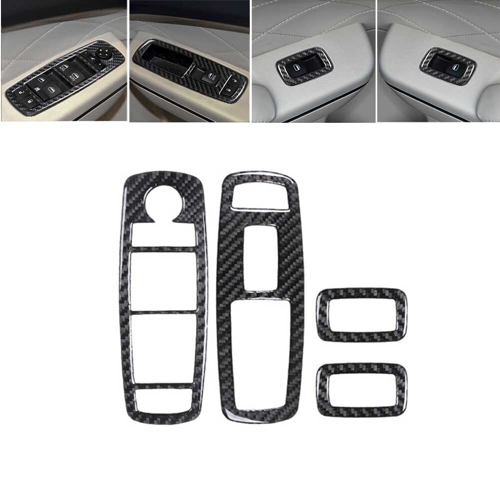 4Pcs Carbon Fiber Interior Window Cover Trim Fit for Chrysler 300 2015-22