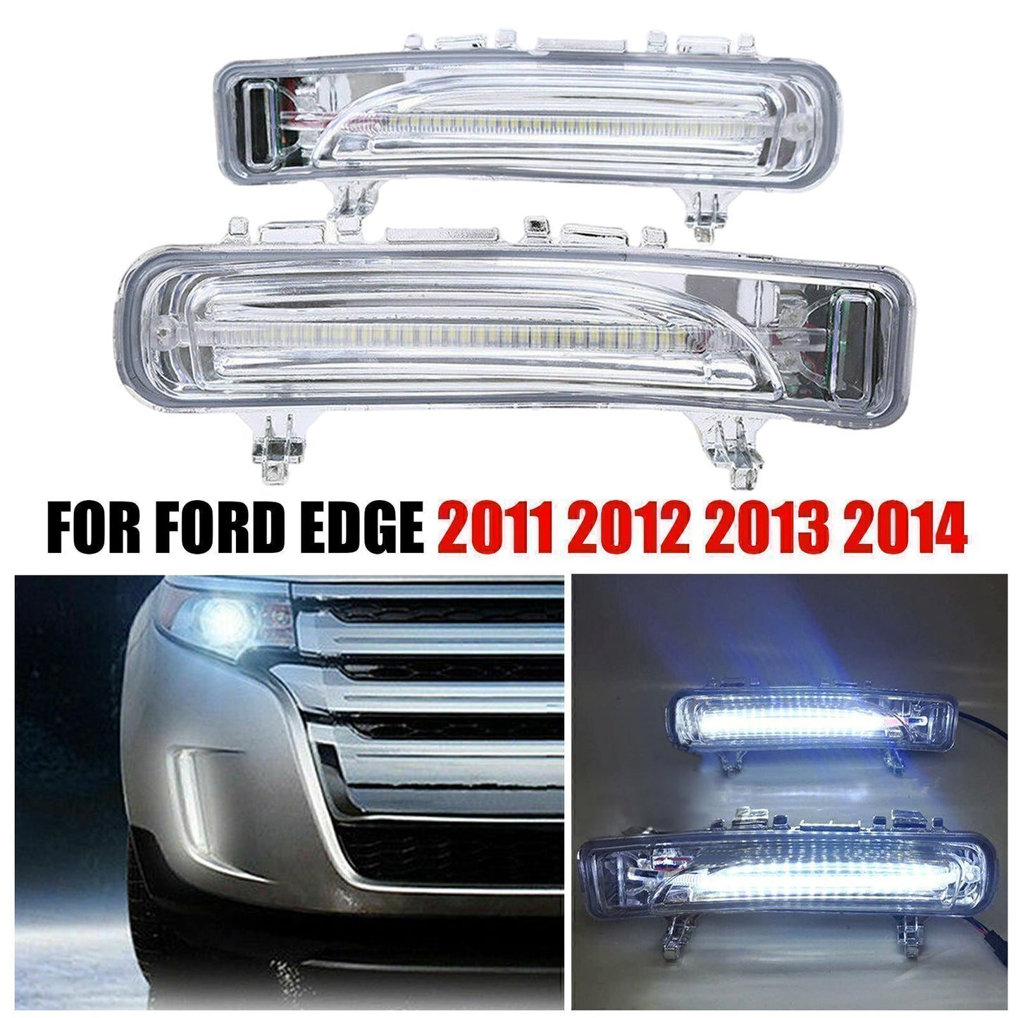 LH RH LED SUV Fog Lamp Light DRL for Ford Edge 2011-14 Turn Signal ReplacemeMI