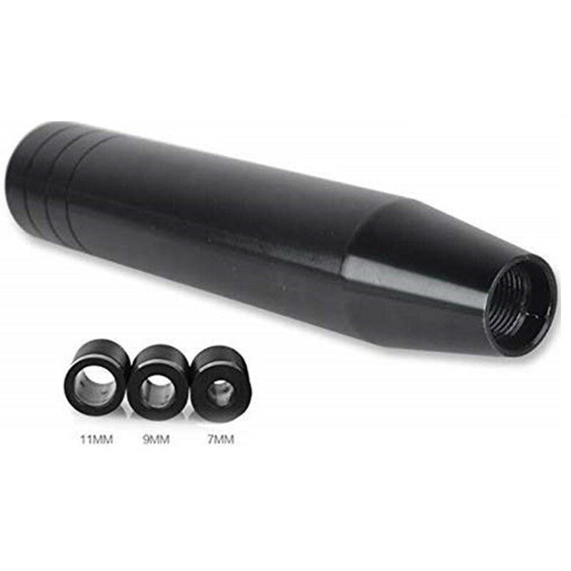 Car Gear Knob 18cm Length Aluminum Gear Knob Black 3 Adapter