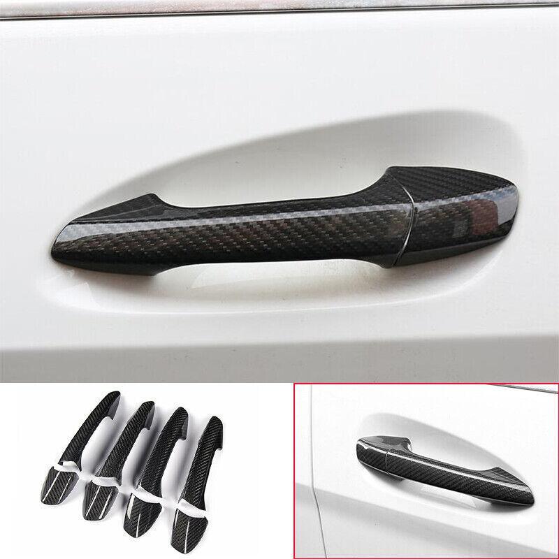 for Benz CLA 2013-2016 Carbon Fiber Exterior Outside Door Handle Cover Trim 8PCS