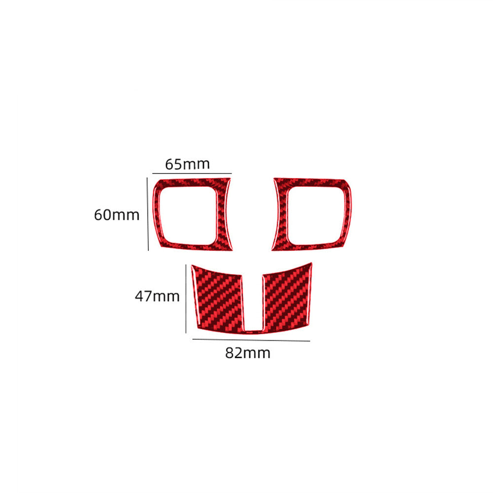 Red Carbon Fiber Steering Wheel Accent Cover Trim for Jeep for Wrangler JK 2011-2017