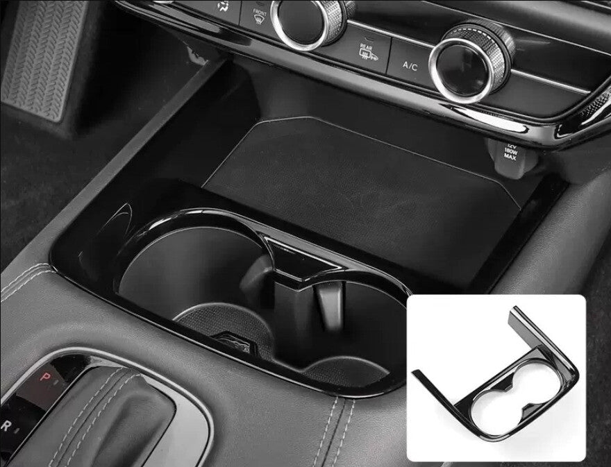 for Honda HR-V 2023 2024 Glossy black Console Gear Shift Water Cup Holder Cover