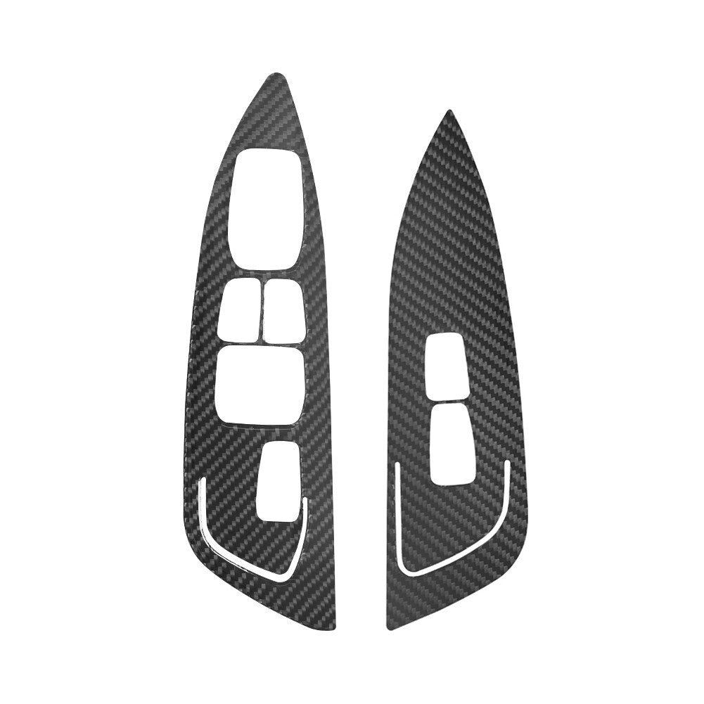 2-Pack Carbon Fiber Front Door Control Trim Covers for Hyundai for Veloster JS 2019-22