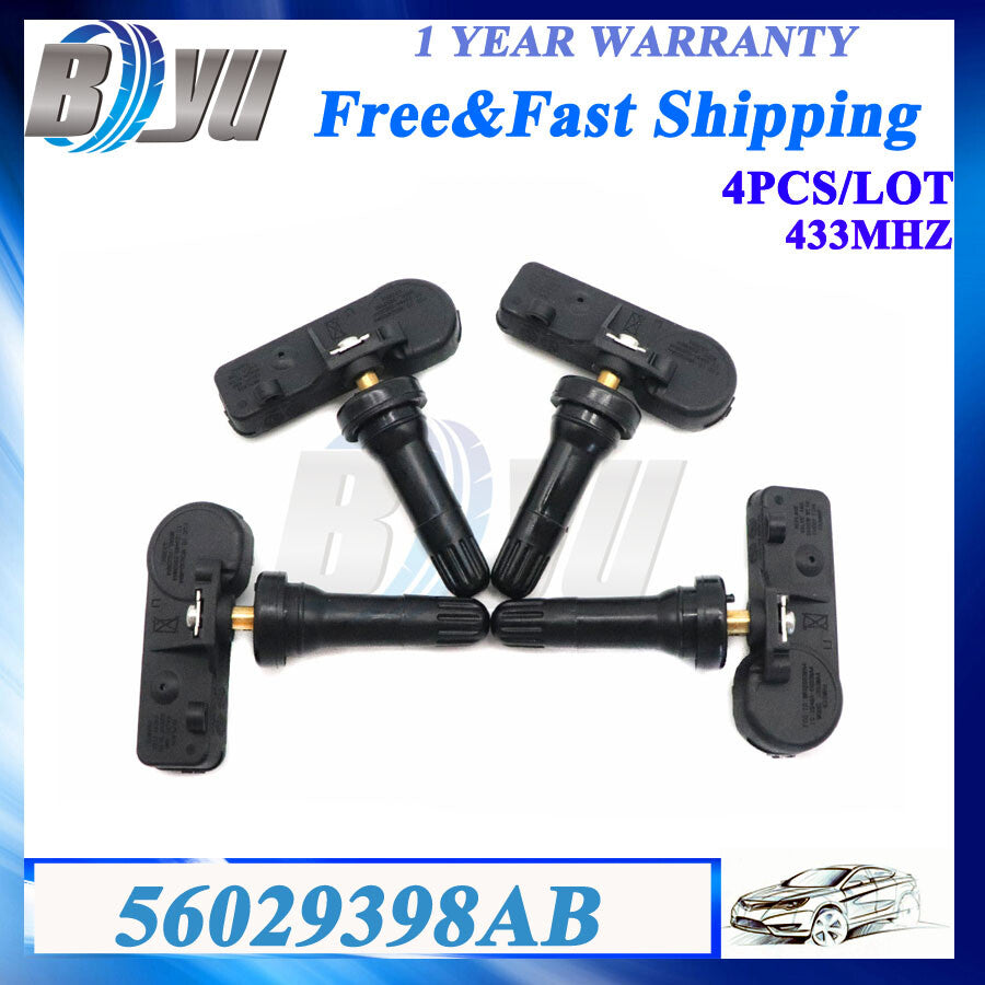4PCS TPMS Tire Pressure Sensor 56029398AB for Chrysler for Dodge for Jeep for Ram