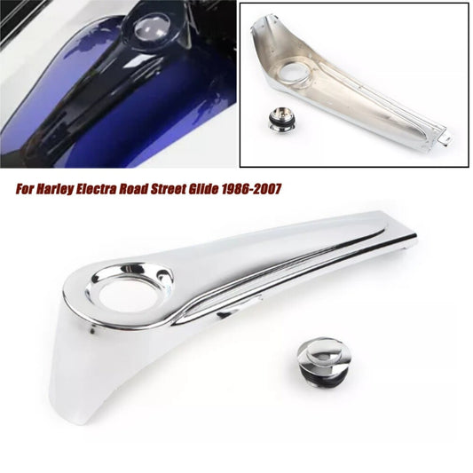 Chrome Dash Panel+Gas Tank Cap Cover Fit for Harley Street Ultra Glide 1986-2007