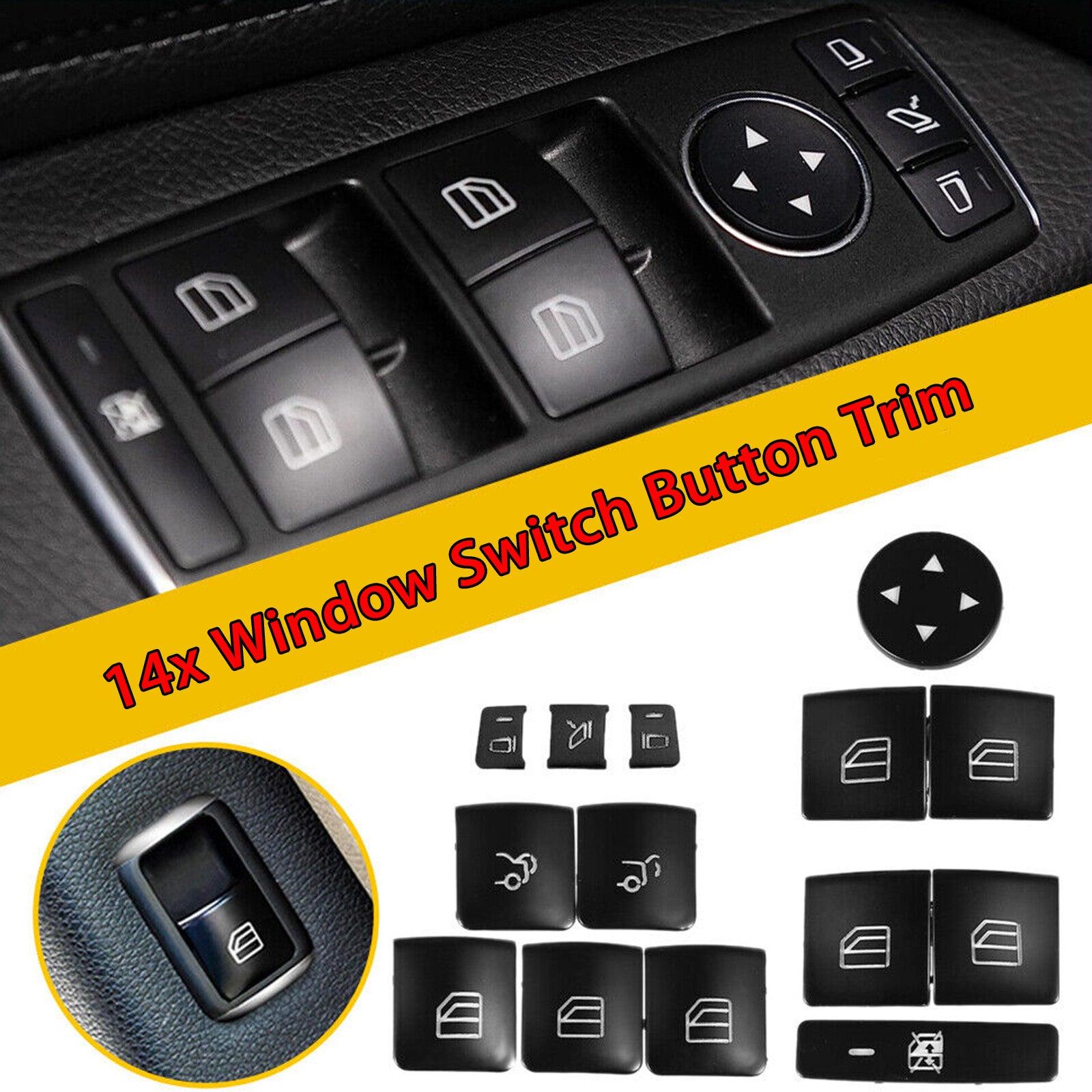 for Mercedes Benz CLA E C-Class Car Parts Window Switch Button Repair Stickers