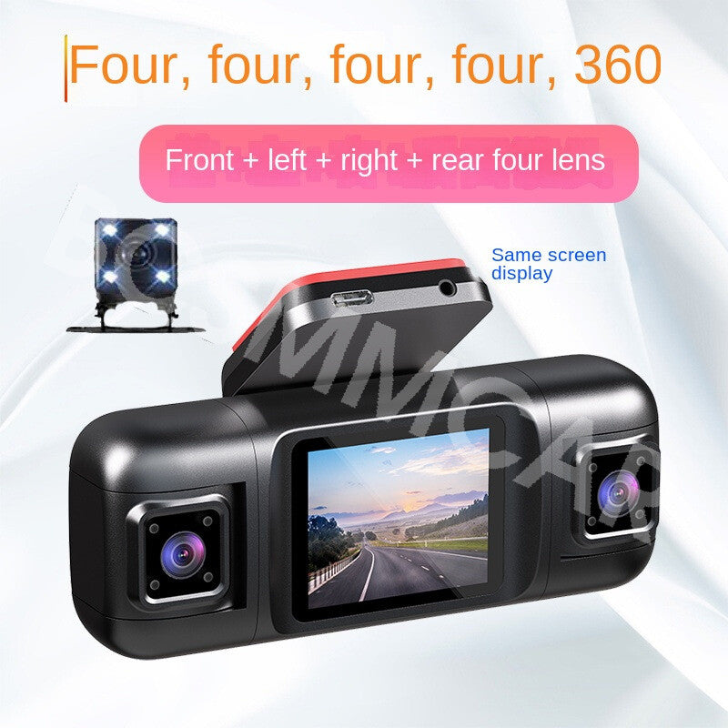 4 Channel Dash Cam Driving Recorder Car Front Rear Camera G-Sensor Night Vision