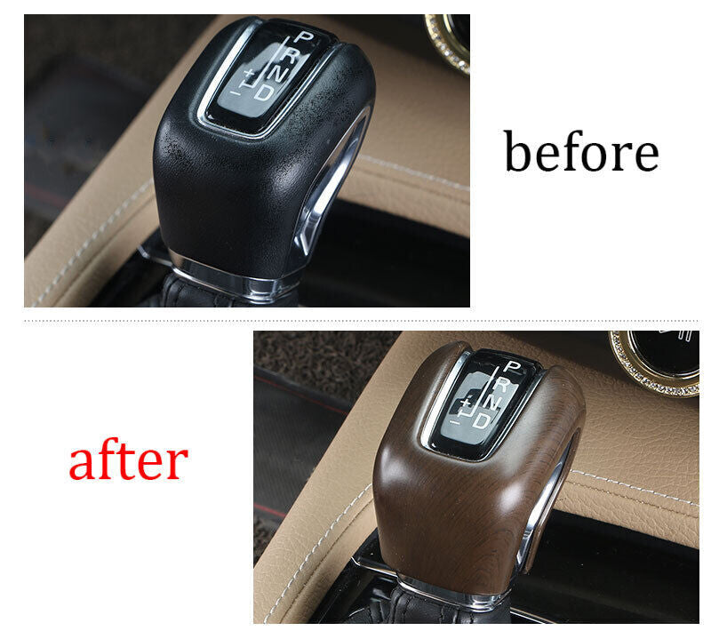 for Volvo S60 2019-23 Brown Wood Grain Central Console Gear Shift Knob Trim 1x