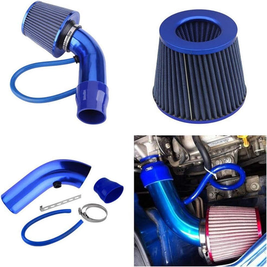 3Car Cold Air Intake Filter Induction Kit Auto Pipe Power Flow Hose System Blue