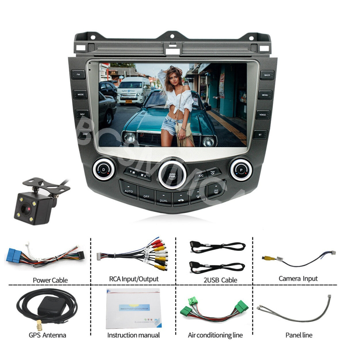 9in Car Radio W/Camera Fit for Honda Accord 2003-2007 Android GPS Player Stereo