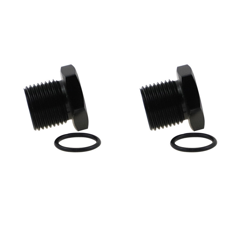 2-Pack 1/2-28 to 3/4-16 Black Automotive Threaded Oil Filter Adapter Aluminum
