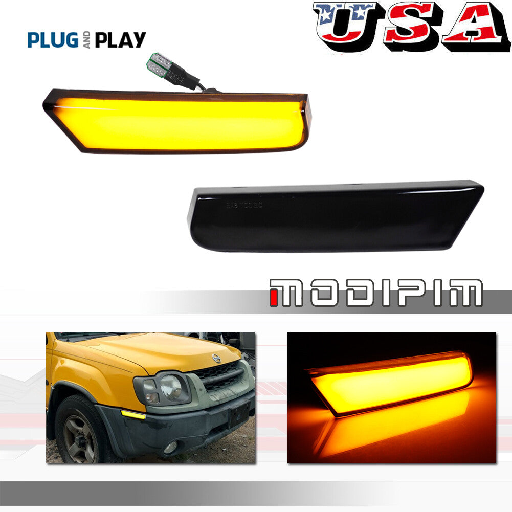 Smoked lens, amber LED front indicator light suitable for 02-04 for Nissan Xterra