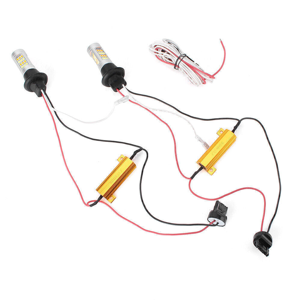T20 7440 42- 2835 50W Dual-Color Switchback DRL Turn Signal Light Kit