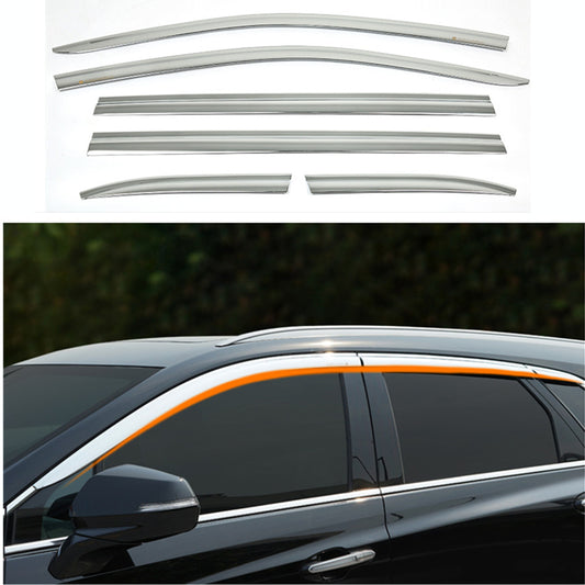 for Cadillac XT5 2017-23 Chrome Window Wind Visors Sun Rain Guard Vent Deflector