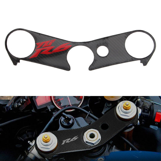 Carbon Look Top Yoke Fork Protector Sticker Cover for Yamaha YZF R6 2006 2007-17