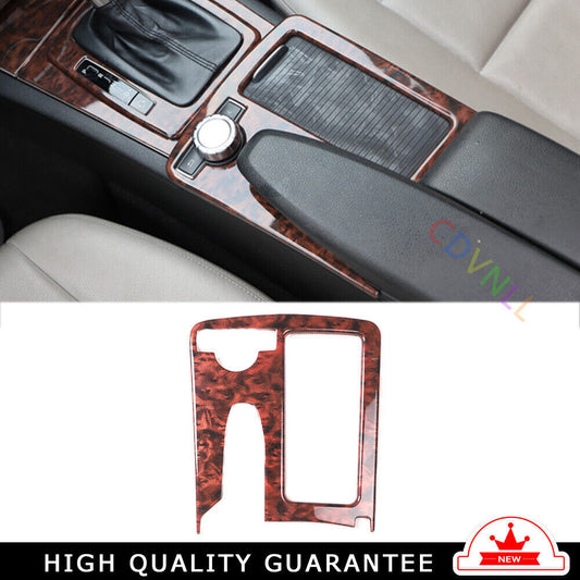 Middle Console Gear Shift Panel Trim for Mercedes-Benz C-Class 11-13 Brown Wood