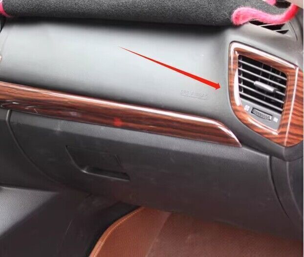 2X for Mazda 3 Axela 14-18 Brown Wood Grain Console AC LR Air Outlet Vent Trim