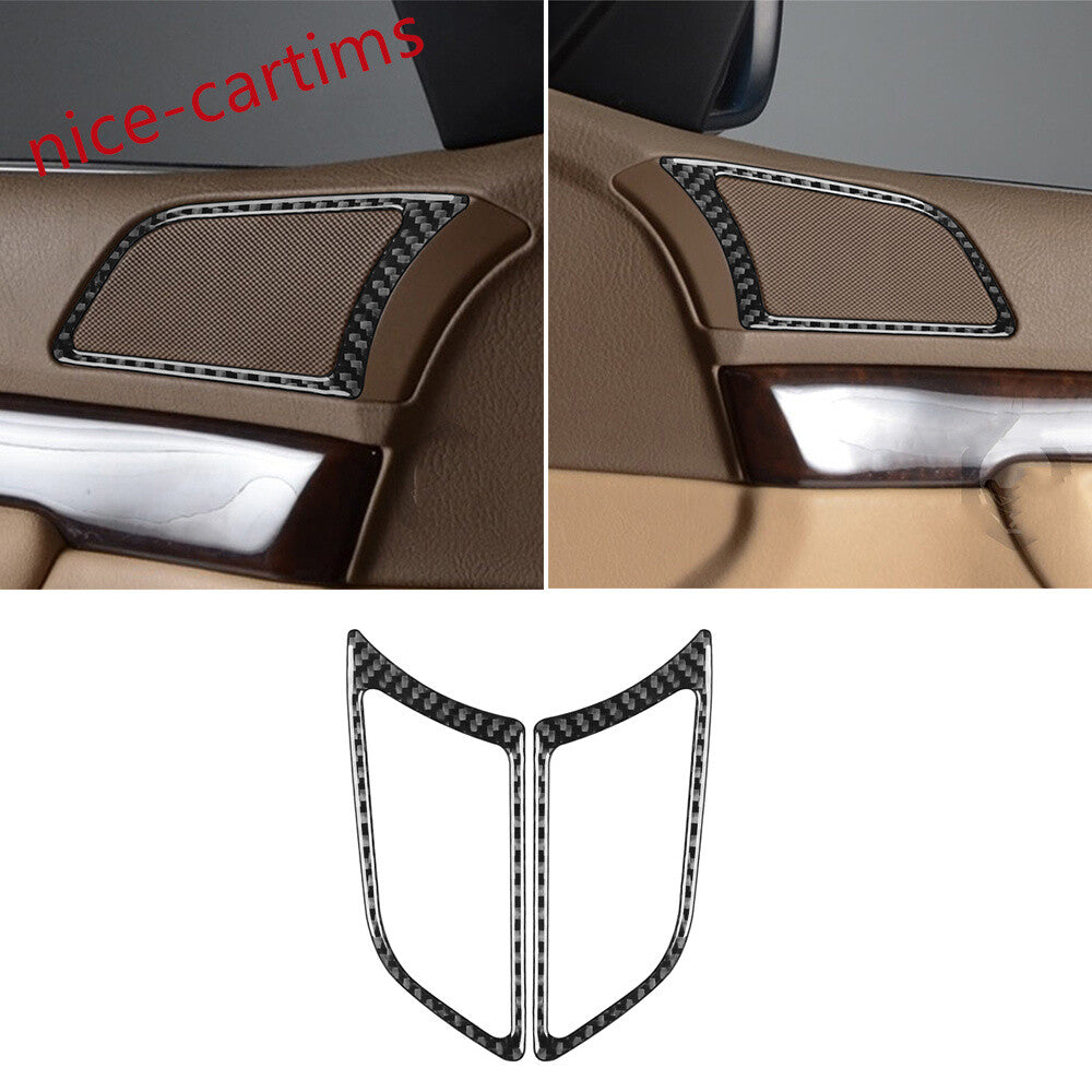 2¡ÁCarbon Fiber Front Door Speaker Panel Cover Fit for BMW 7 Series E38 1994-2001