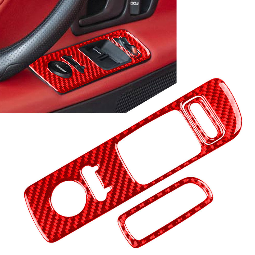 LHD Car Interior Door Window Control Cover Trim for Honda S2000 2000-2009 Red