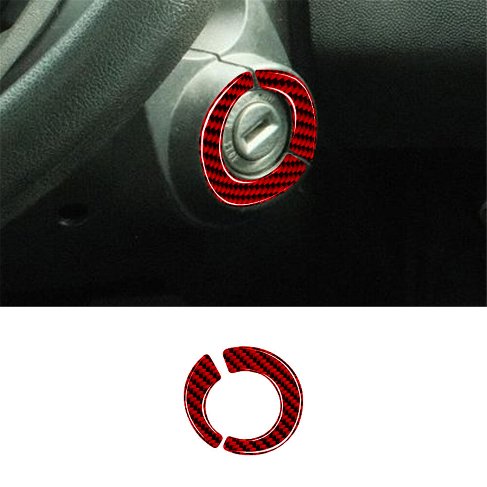 2X Red Carbon Fiber Key Outside Ring Frame Cover Trim for RAM Promaster 2014-21