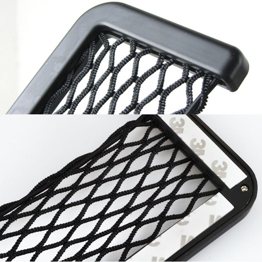 Car Storage Panel Mesh Net Resilient String Phone 7.5in Bag Holder Organizer
