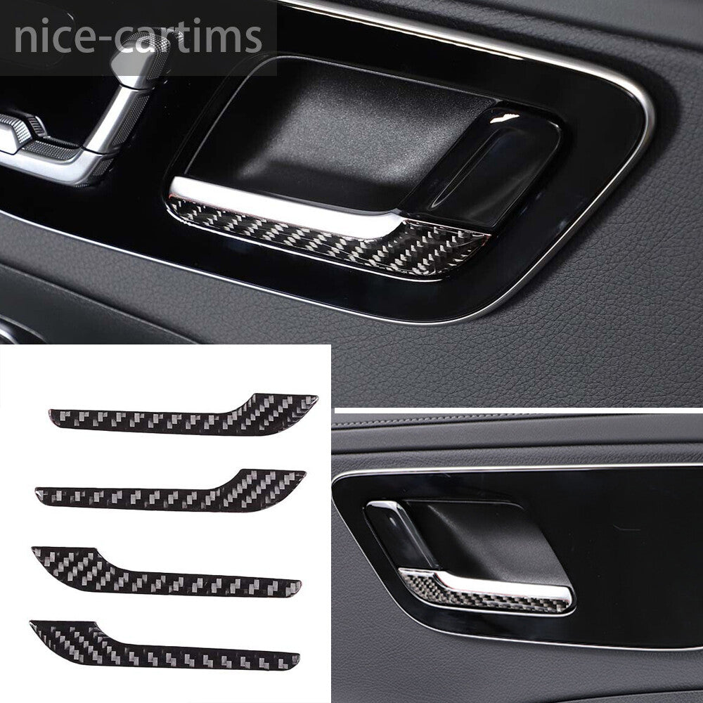 for Benz C Class W206 2022-23 Interior Door Bowl Handle Panel Cover Carbon Fiber