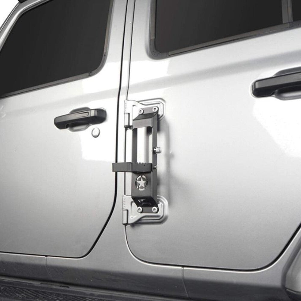 Auto Car Door Hinge Steps Metal Folding Foot Pedal to Rooftop Iron Black