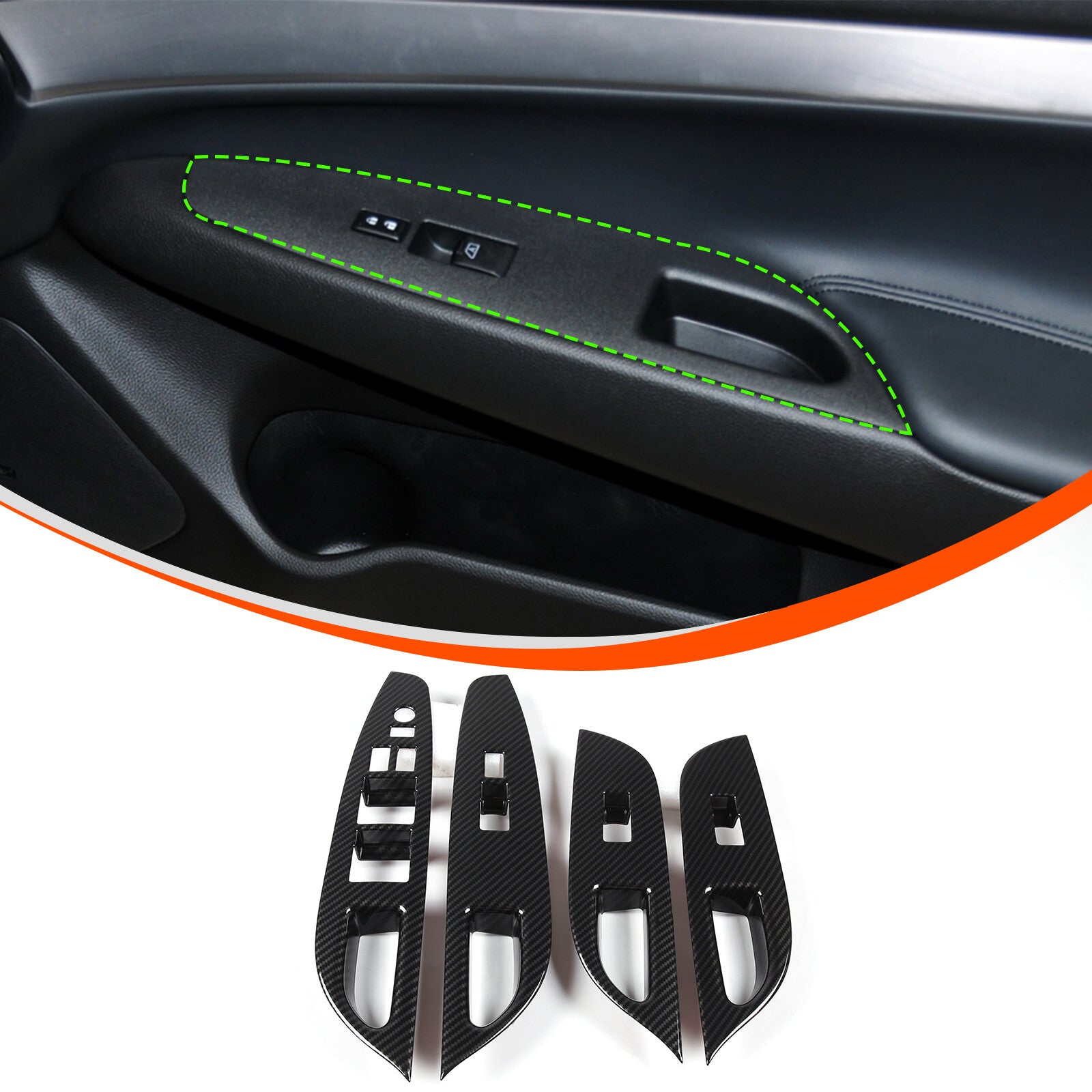 ABS carbon fiber interior armrest box decorative cover for Mitsubishi Eclipse 06-11