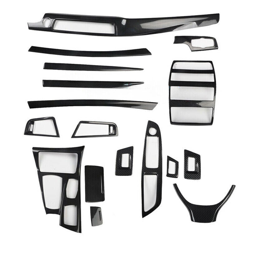for BMW 5 Series 2011-2016 Carbon Fiber Look Interior Molding Kit Cover Trim 17P
